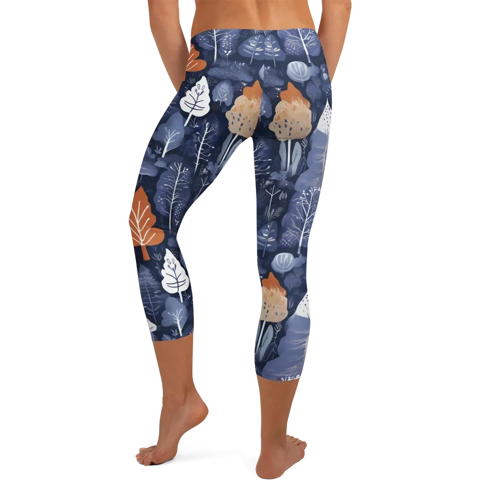Midnight Canopy on Capri Leggings — Back