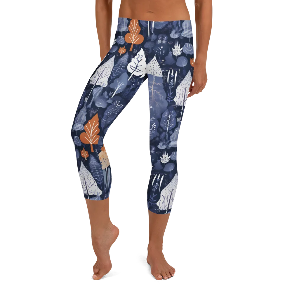 Midnight Canopy on Capri Leggings — Front
