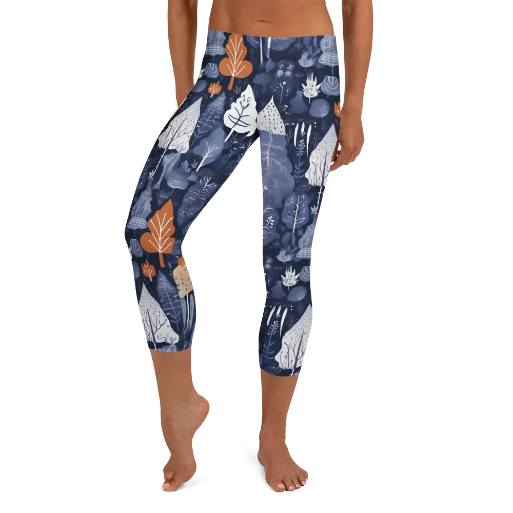 Midnight Canopy on Capri Leggings — Front