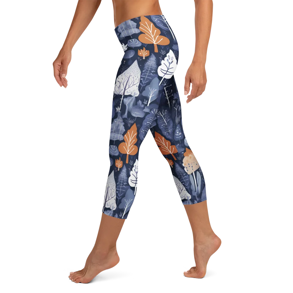Midnight Canopy on Capri Leggings — Left