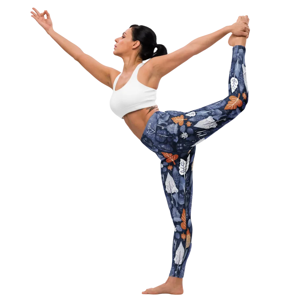 Midnight Canopy on Yoga Leggings — Front waist