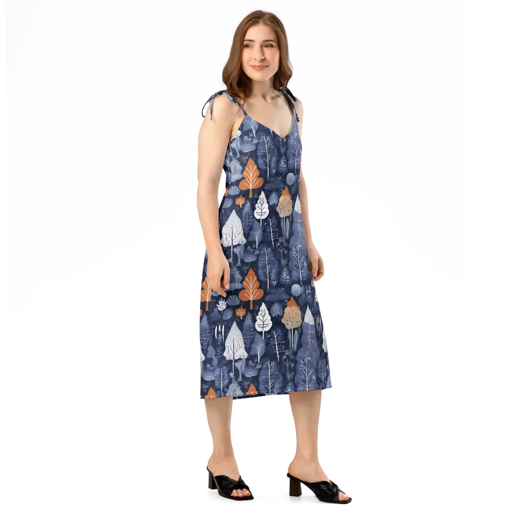Midnight Canopy on Slip Dress — Right Front
