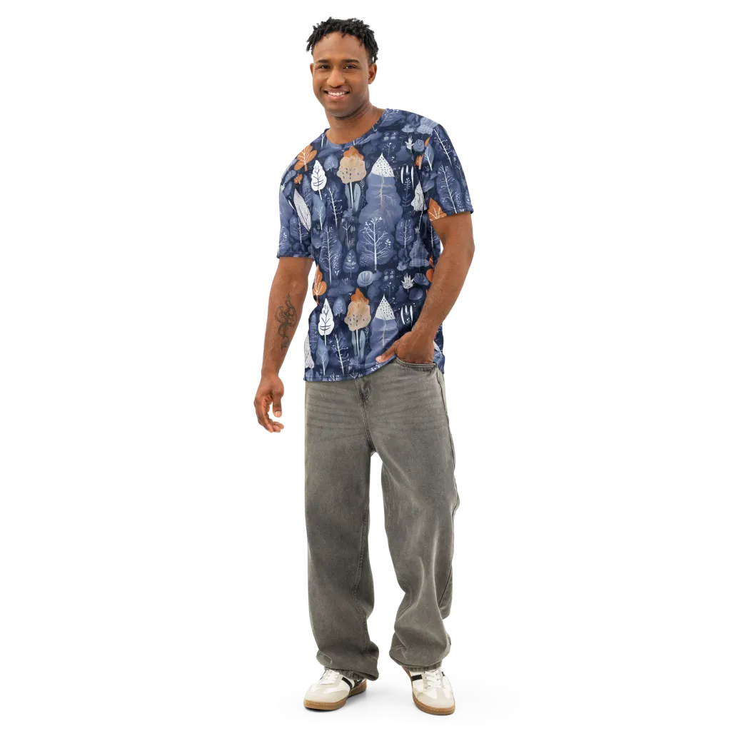 Midnight Canopy on Men's Cotton Crew Neck T-Shirt — Front