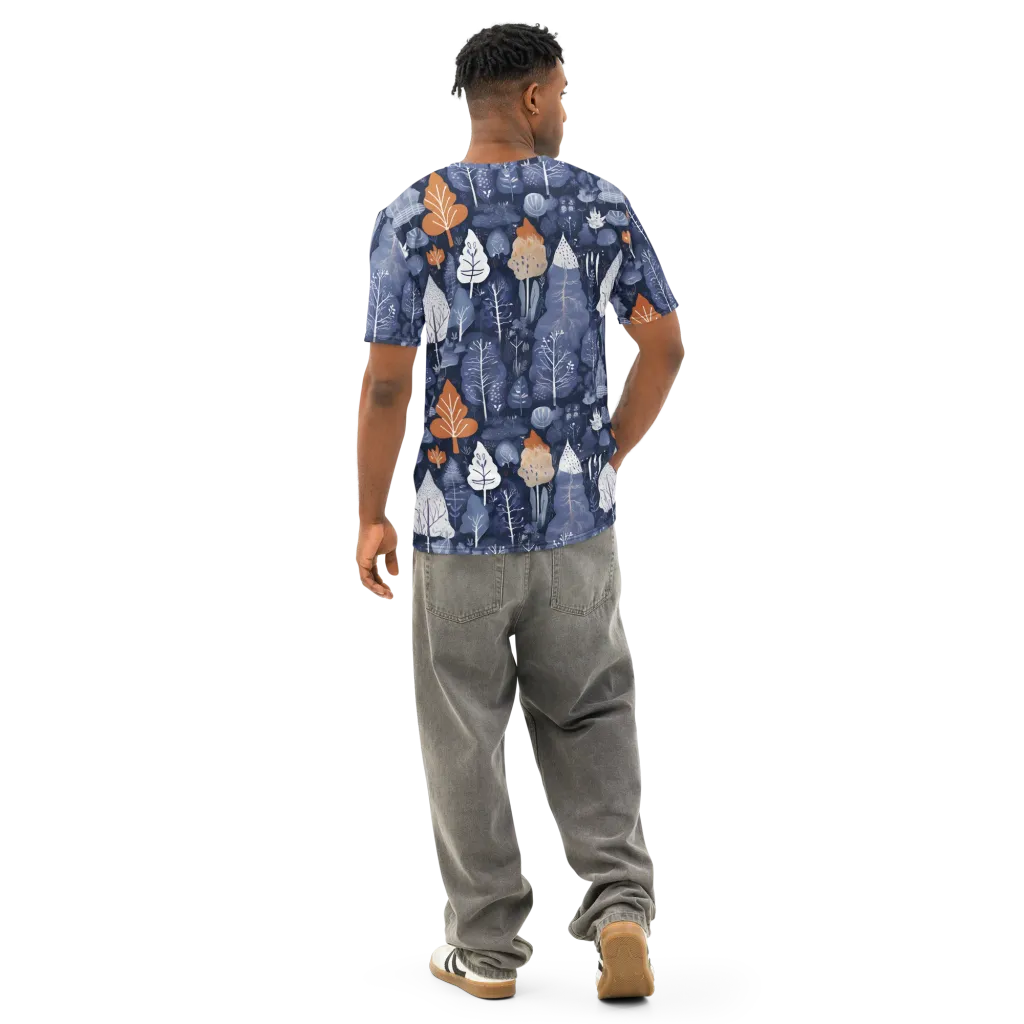 Midnight Canopy on Men's Cotton Crew Neck T-Shirt — Back