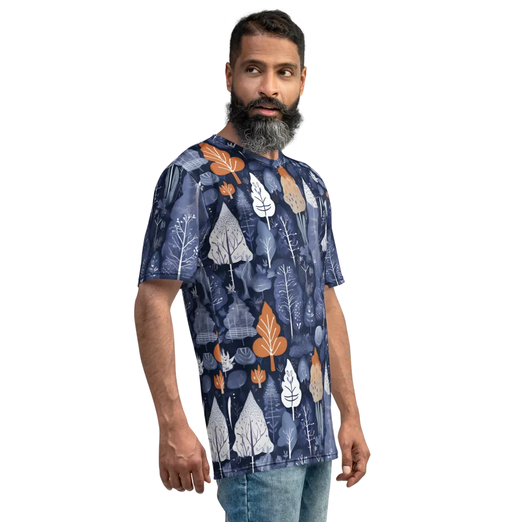Midnight Canopy on Men's Crew Neck T-Shirt — Right sleeve