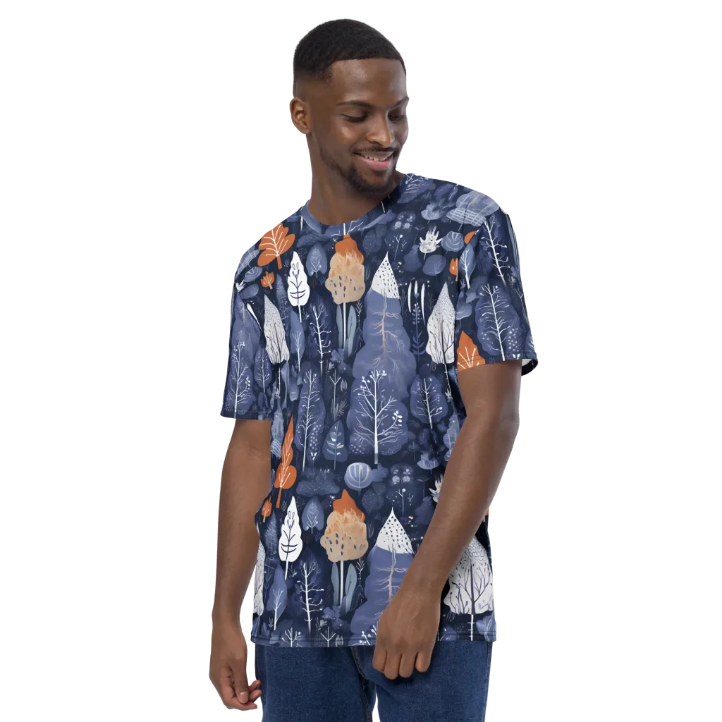 Midnight Canopy on Men's Crew Neck T-Shirt — Left sleeve