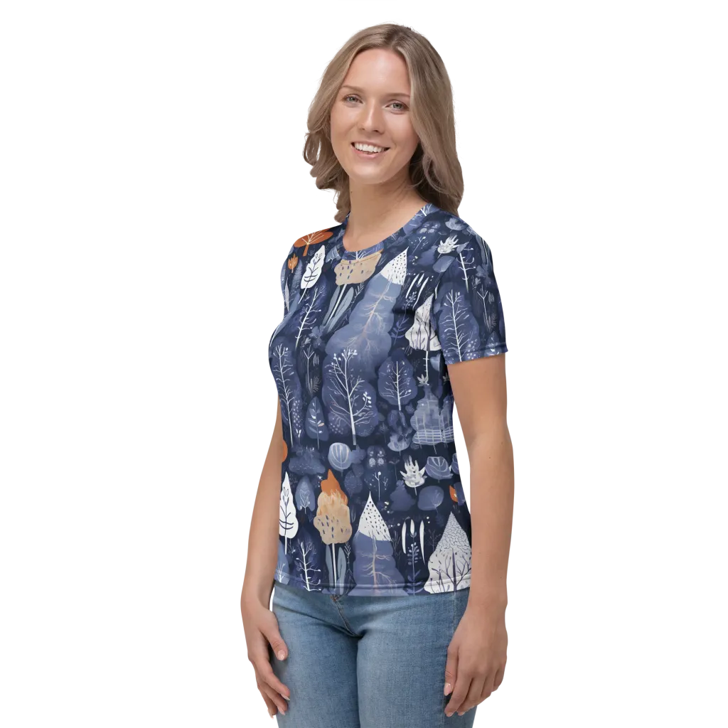 Midnight Canopy on Women's Crew Neck T-Shirt — Left sleeve