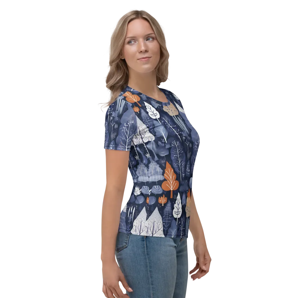 Midnight Canopy on Women's Crew Neck T-Shirt — Right sleeve