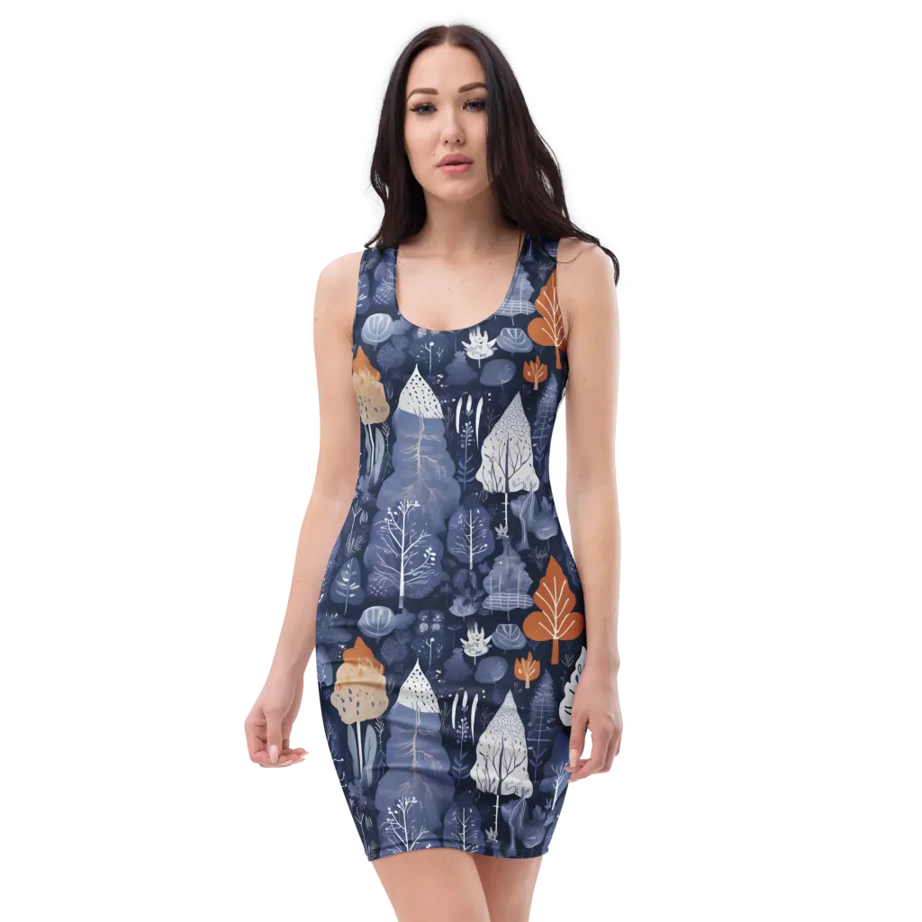 Midnight Canopy on Bodycon Dress — Front