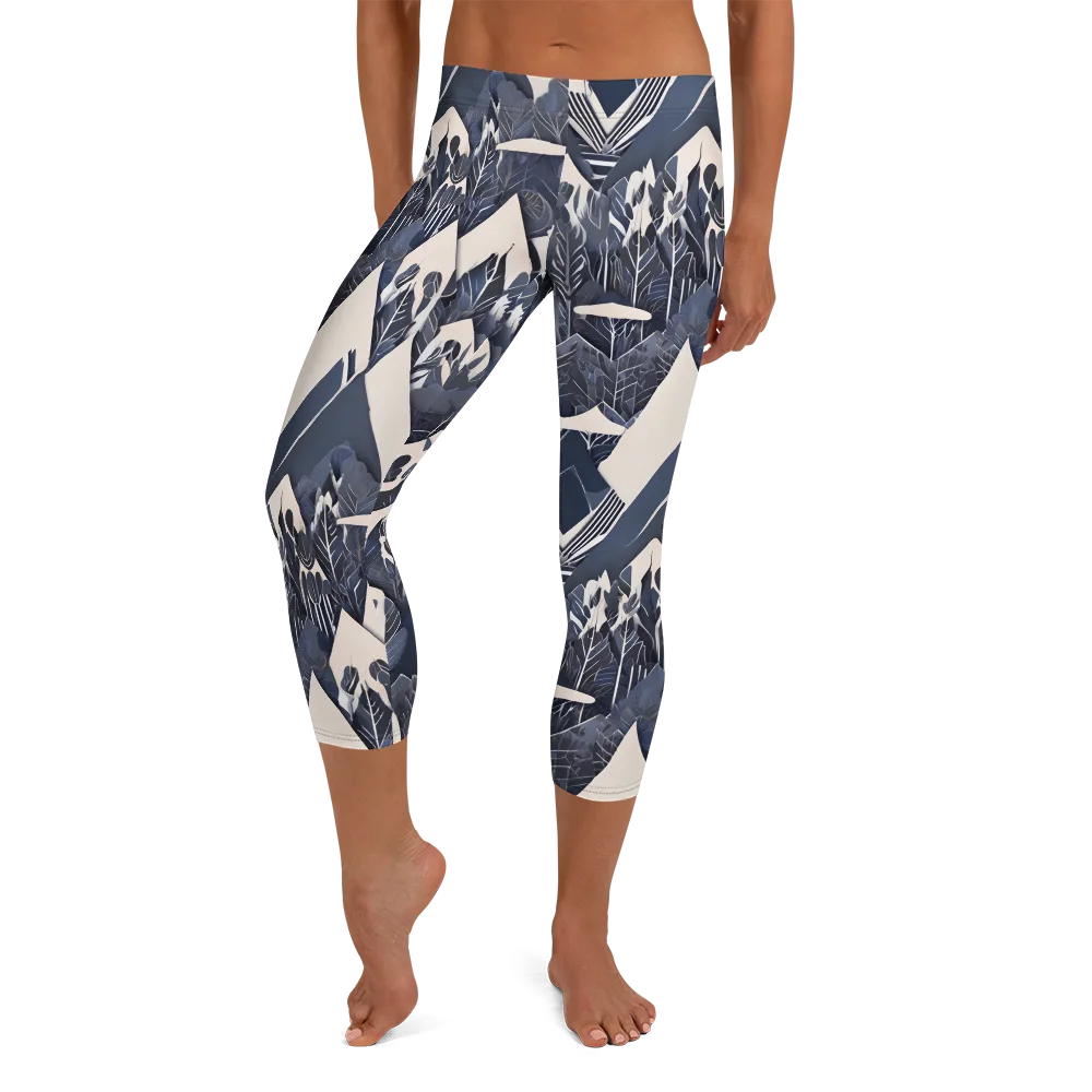 Nocturne Botanica on Capri Leggings — Front
