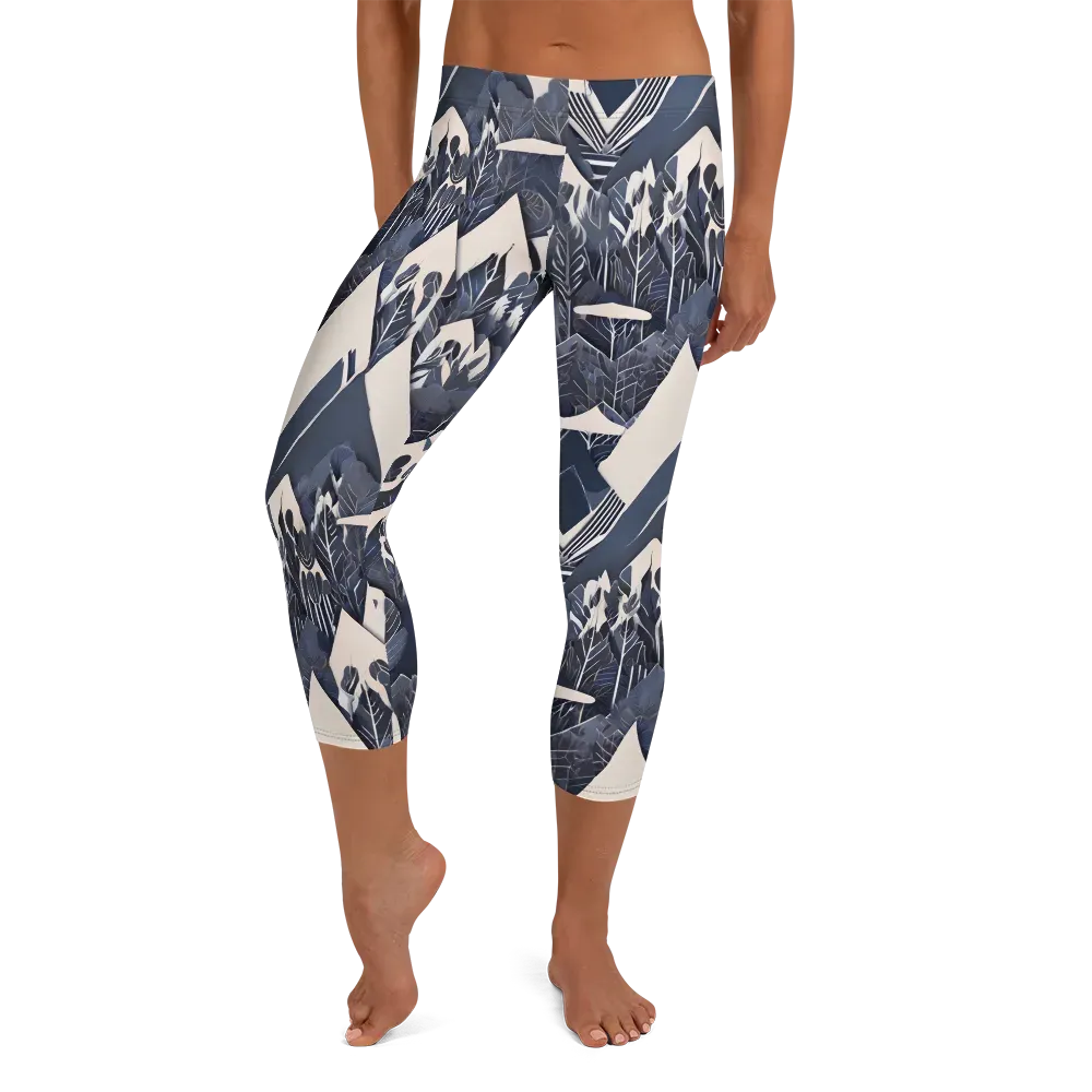 Nocturne Botanica on Capri Leggings — Front