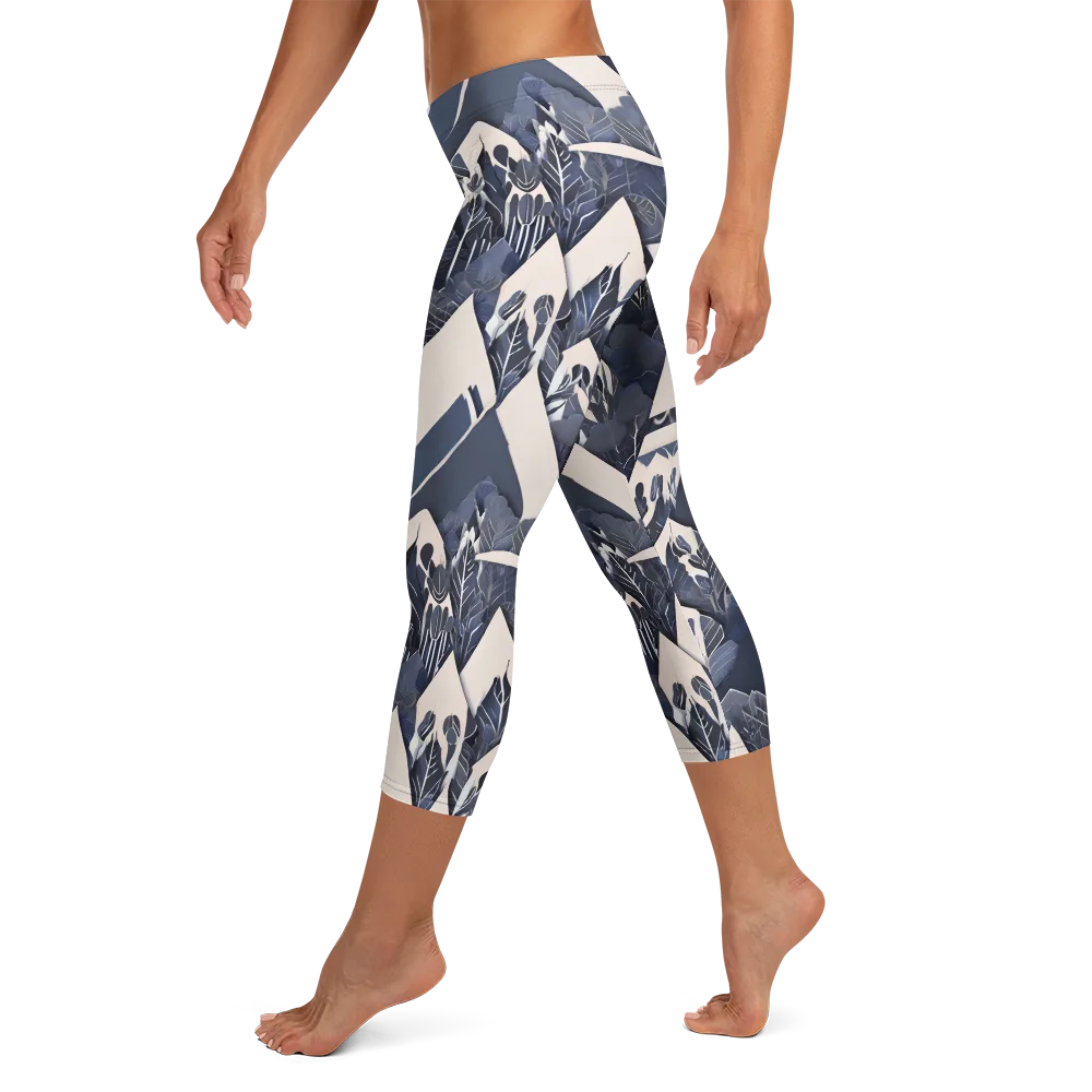 Nocturne Botanica on Capri Leggings — Left