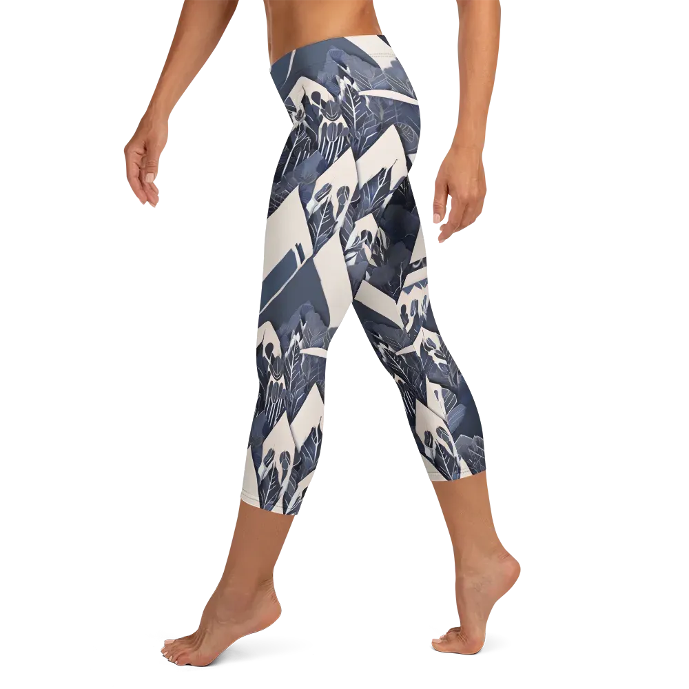 Nocturne Botanica on Capri Leggings — Left