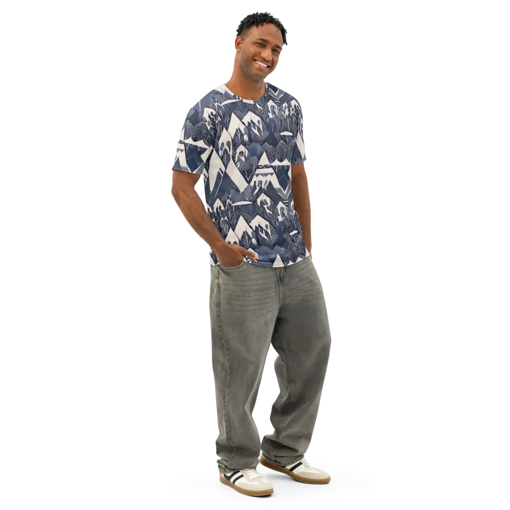 Nocturne Botanica on Men's Cotton Crew Neck T-Shirt — Right Front
