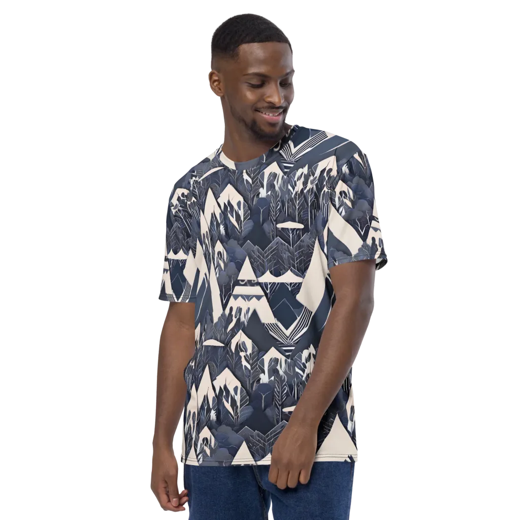 Nocturne Botanica on Men's Crew Neck T-Shirt — Left sleeve