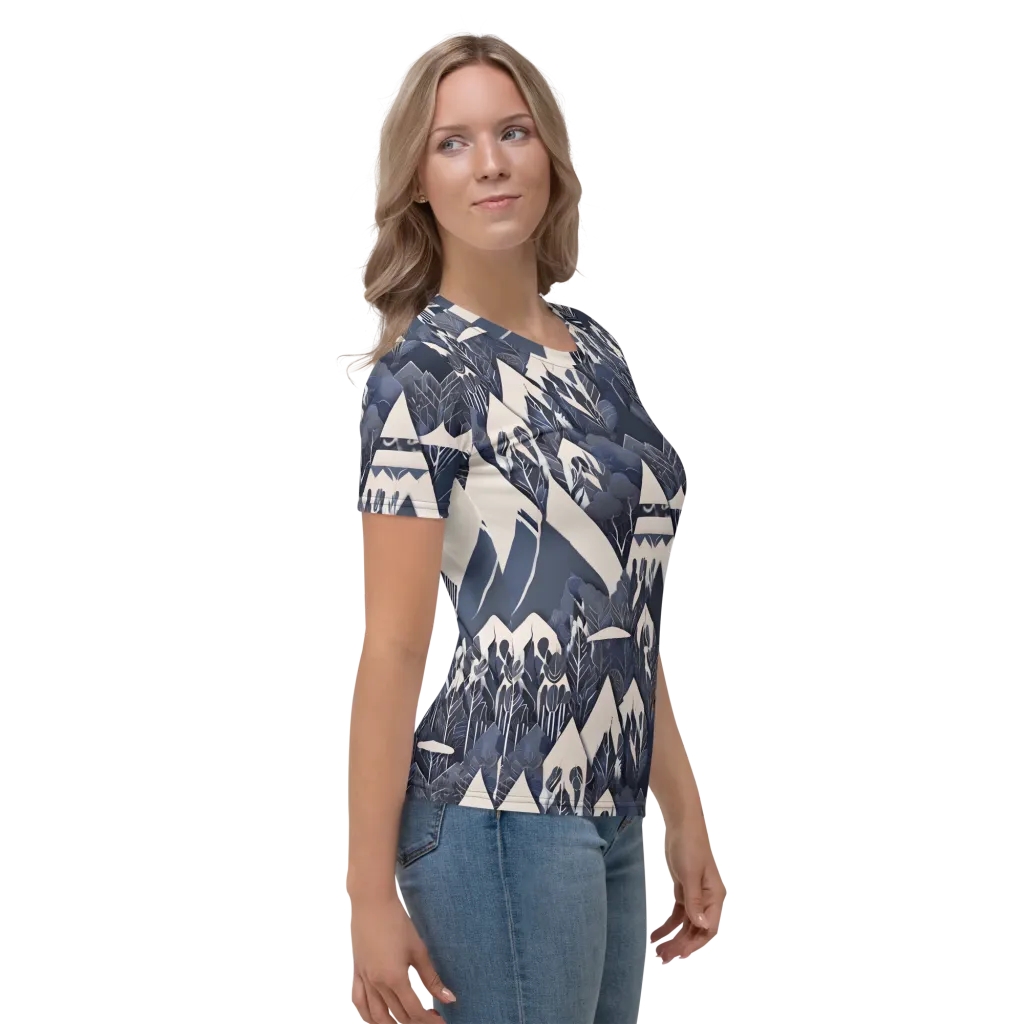Nocturne Botanica on Women's Crew Neck T-Shirt — Right sleeve