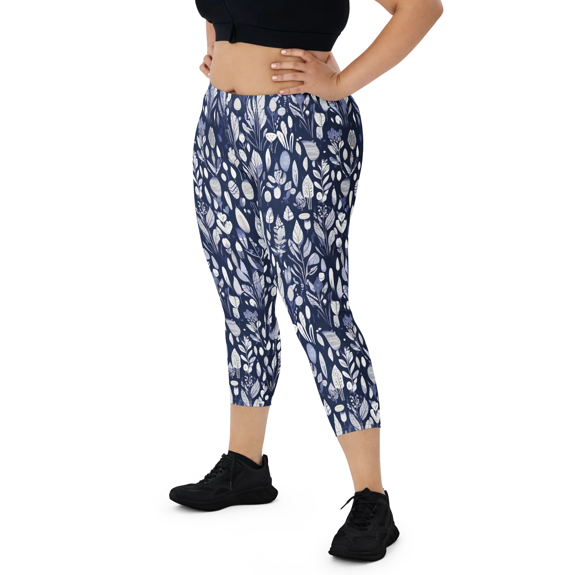 Midnight Herbarium on Capri Leggings — Print file