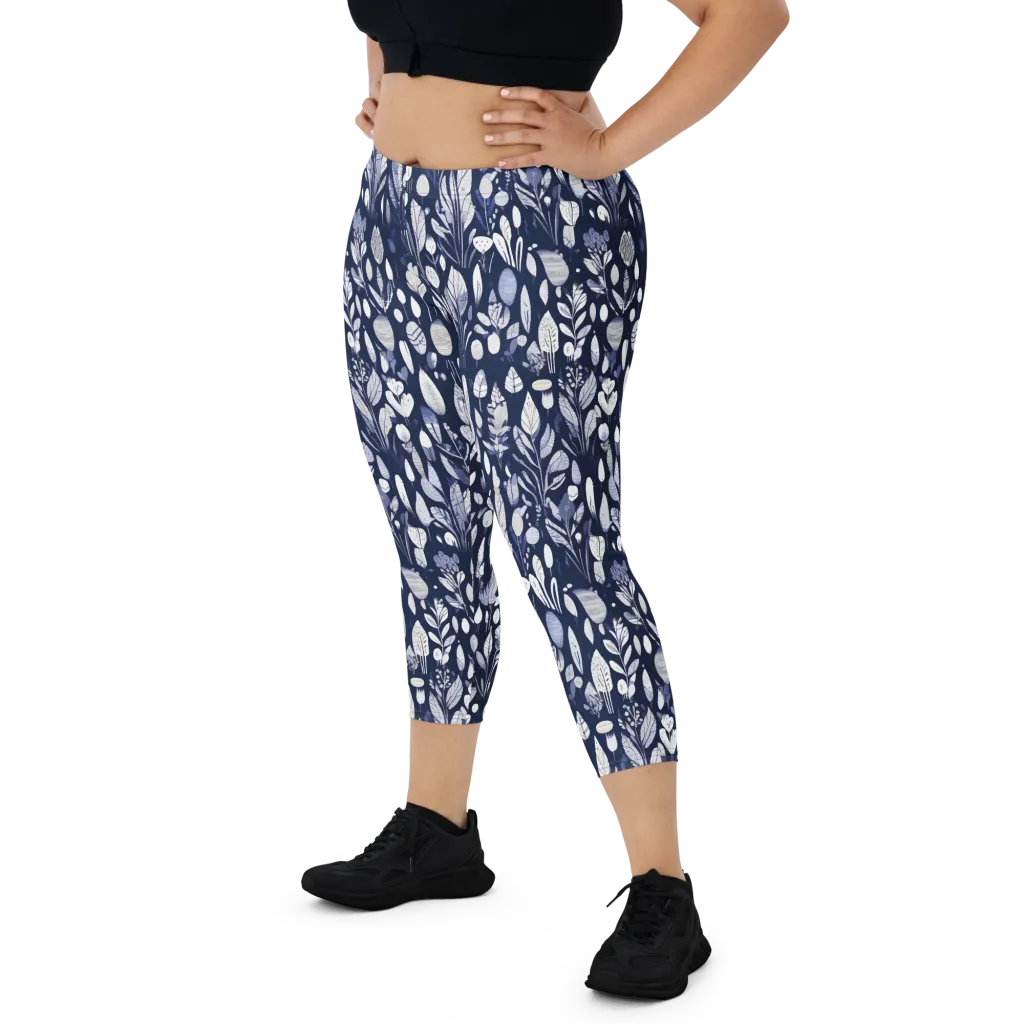 Midnight Herbarium on Capri Leggings — Print file