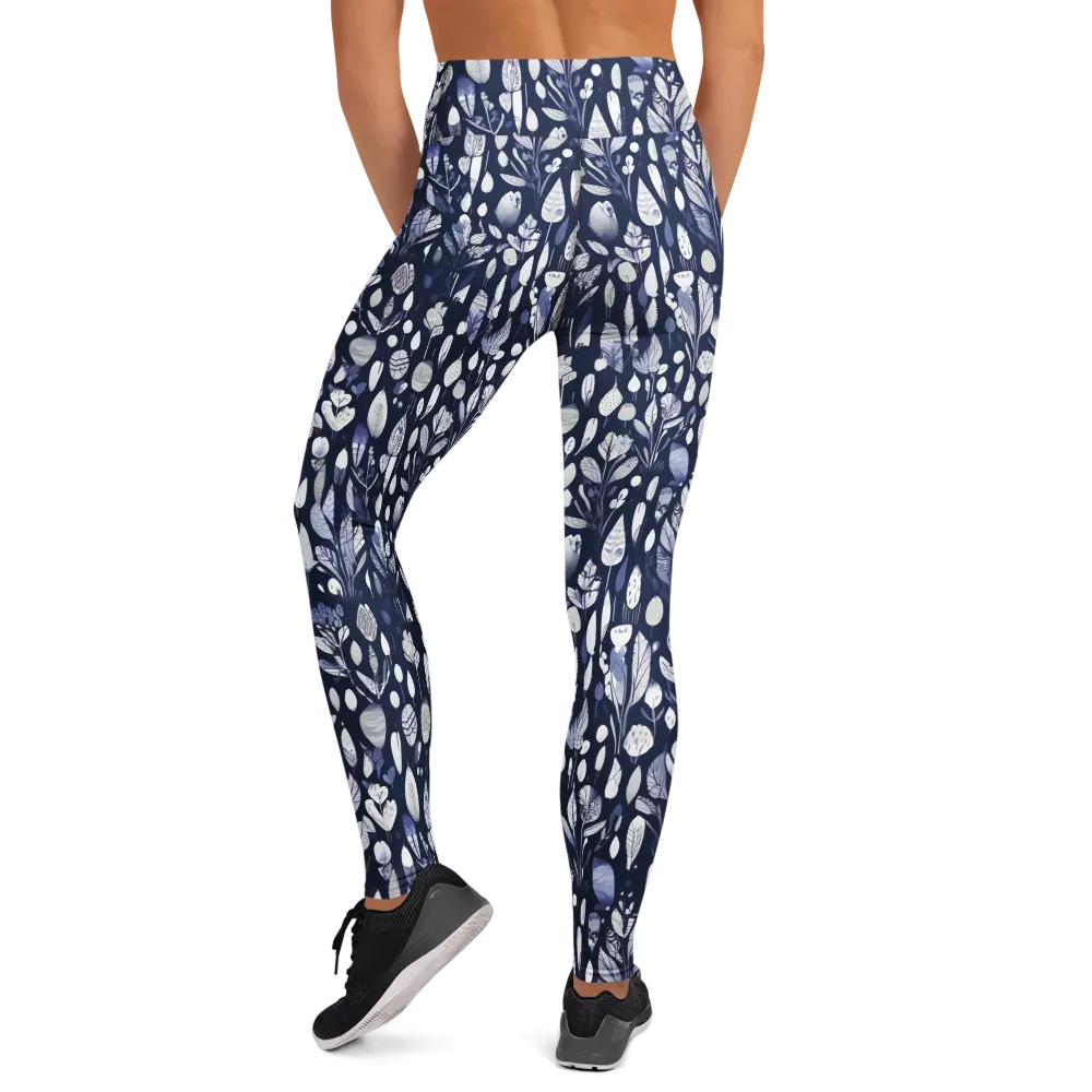 Midnight Herbarium on Yoga Leggings — Back
