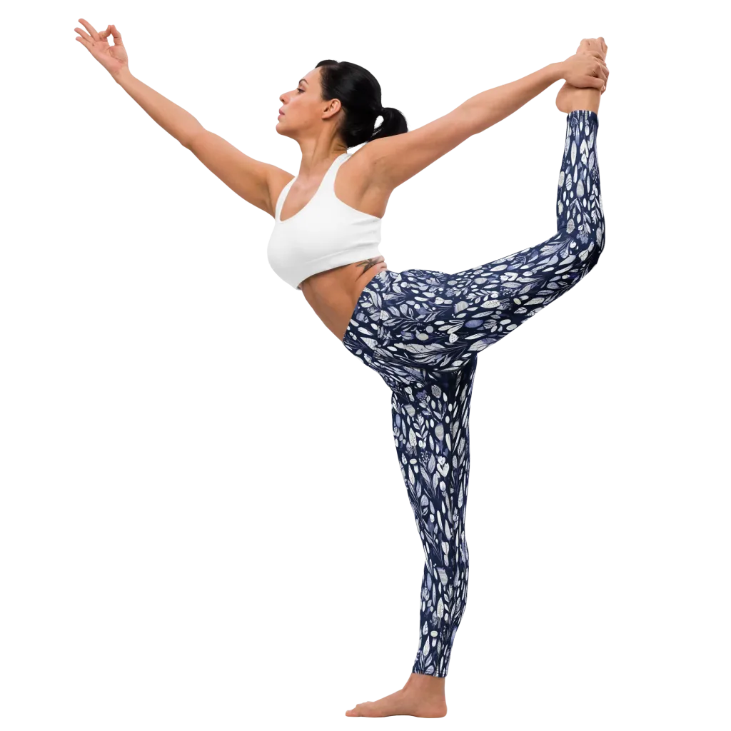 Midnight Herbarium on Yoga Leggings — Front waist