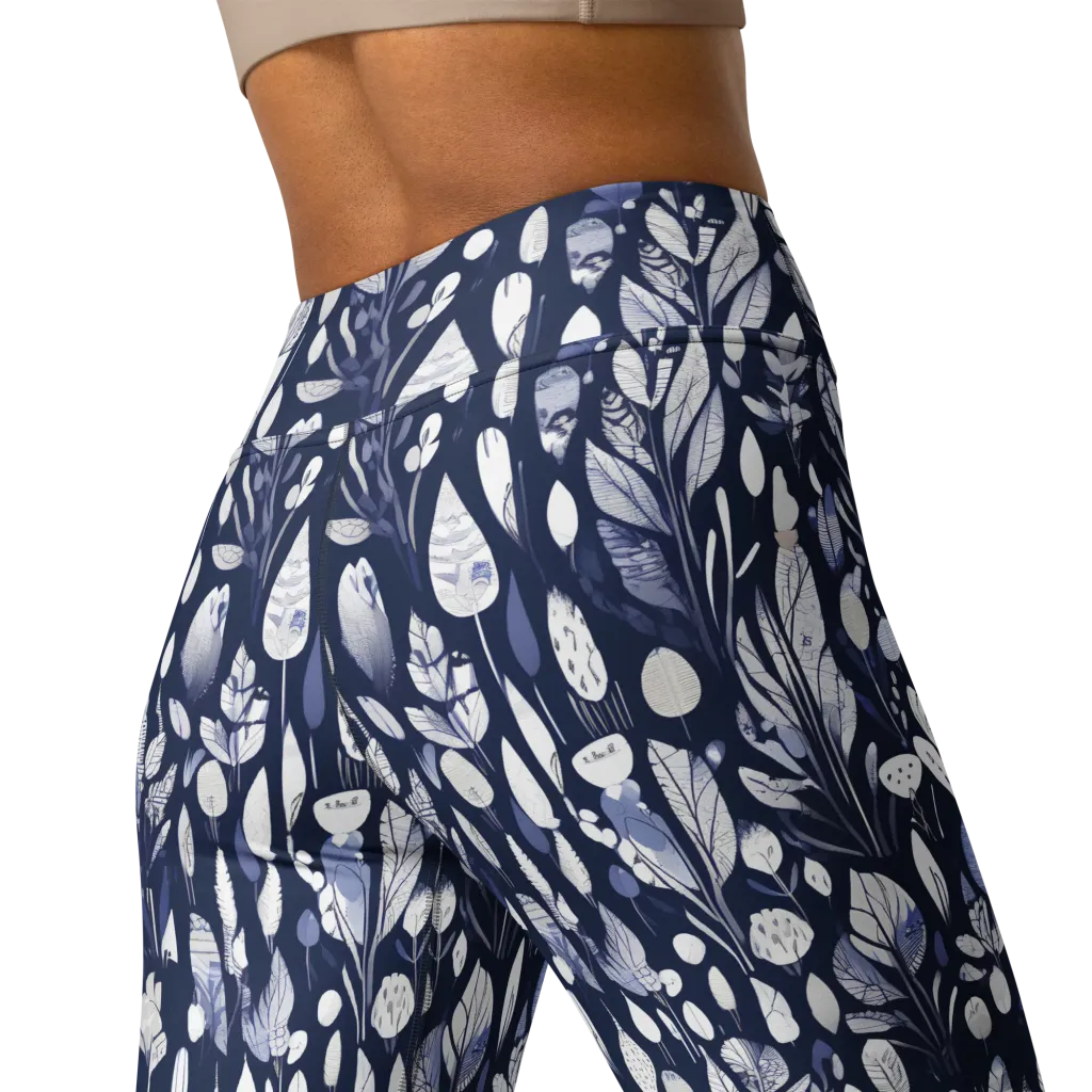 Midnight Herbarium on Yoga Leggings — Back 2