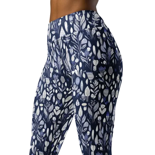 Midnight Herbarium on a Yoga Leggings