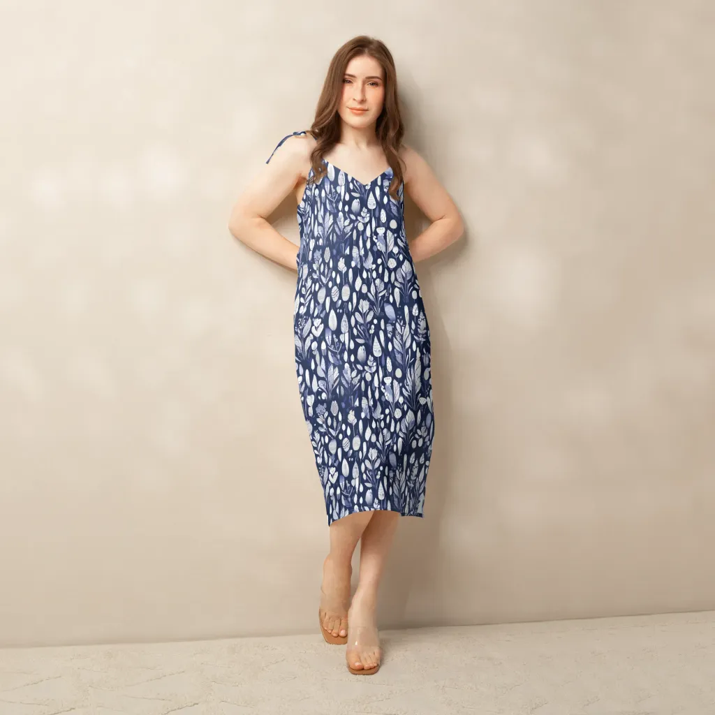 Midnight Herbarium on Slip Dress — Back print