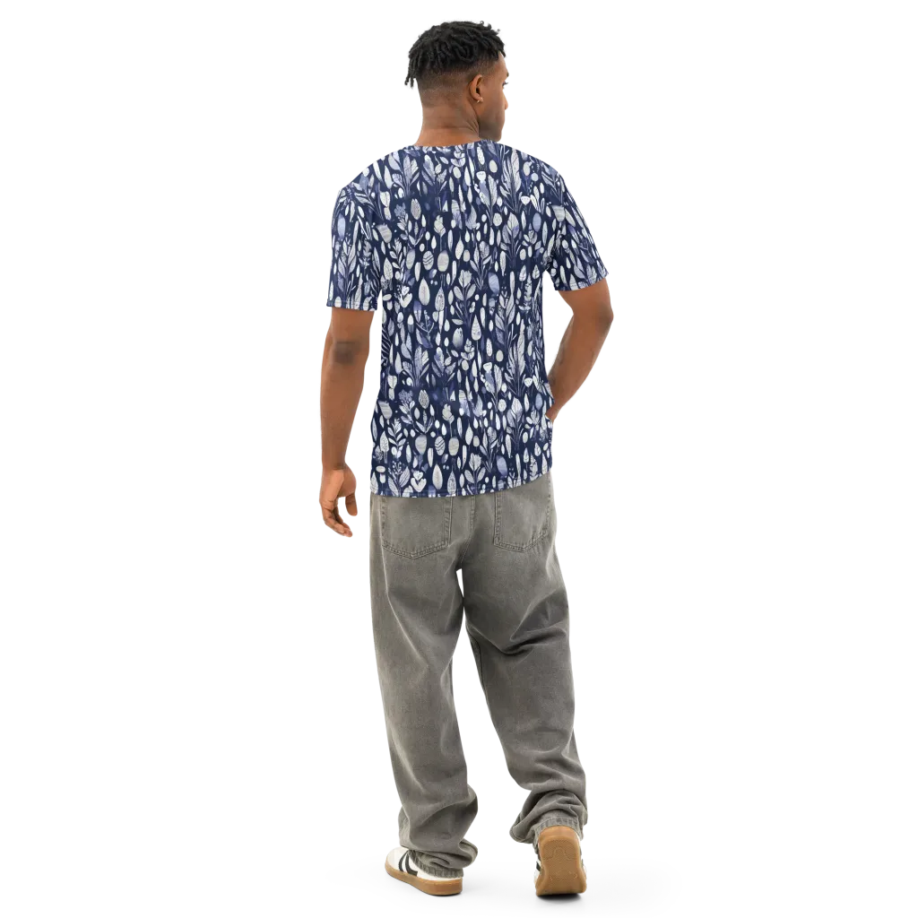 Midnight Herbarium on Men's Cotton Crew Neck T-Shirt — Back