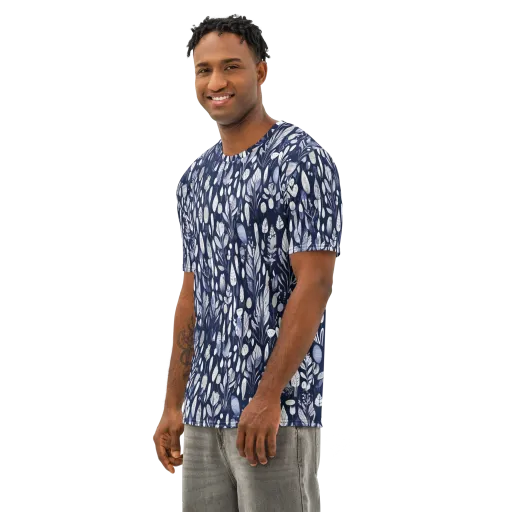 Midnight Herbarium on a Men's Cotton Crew Neck T-Shirt