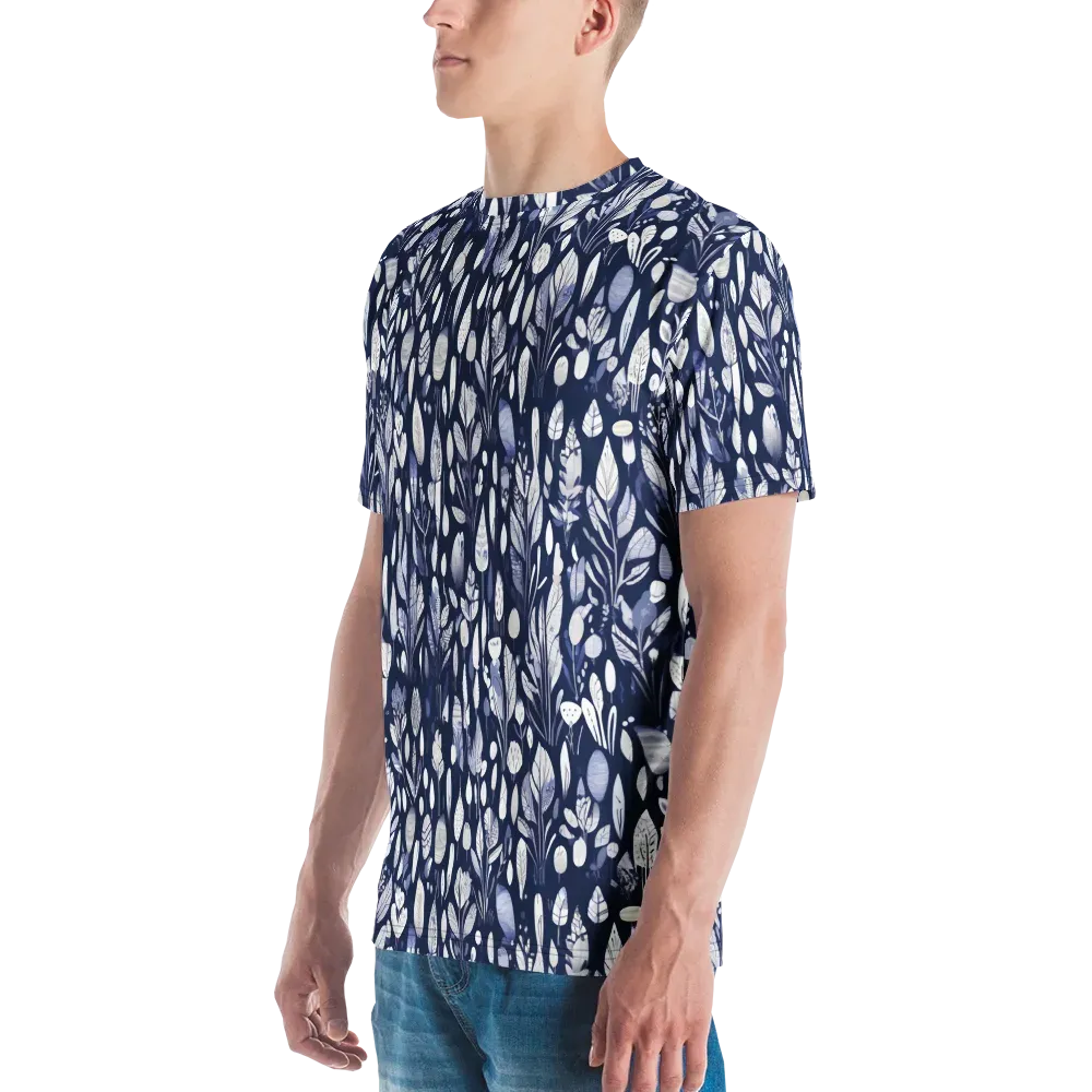 Midnight Herbarium on Men's Crew Neck T-Shirt — Left