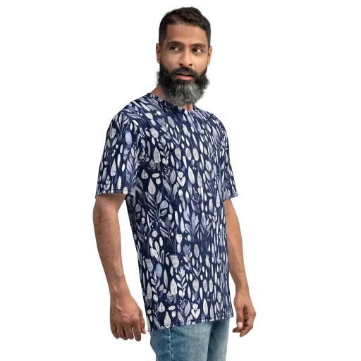 Midnight Herbarium on a Men's Crew Neck T-Shirt