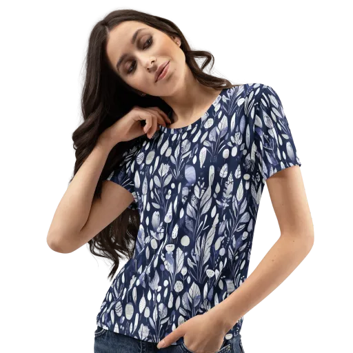 Midnight Herbarium on a Women's Crew Neck T-Shirt