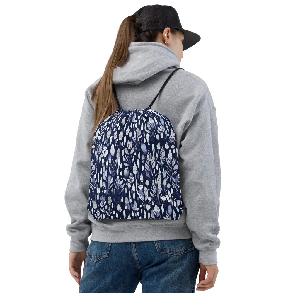 Midnight Herbarium on Drawstring Bag — Front