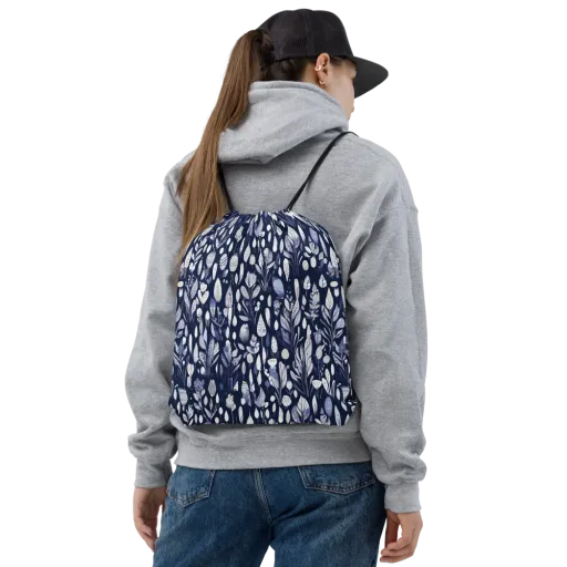 Midnight Herbarium on a Drawstring Bag