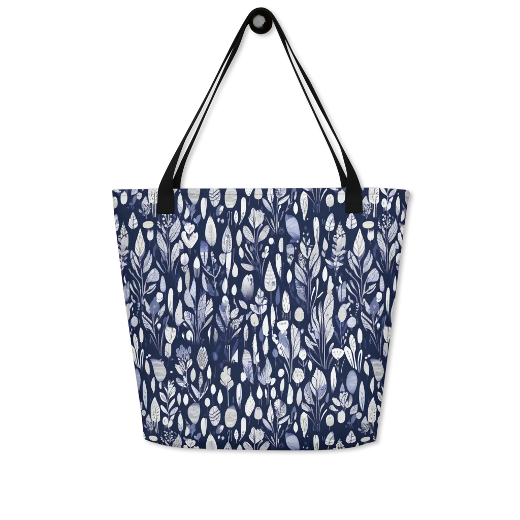 Midnight Herbarium on Large Tote Bag W/ Pocket — Print file
