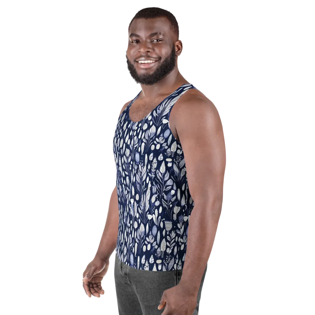 Midnight Herbarium on Men's Tank Top — Left Front