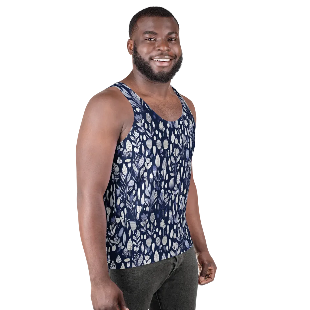 Midnight Herbarium on Men's Tank Top — Right Front