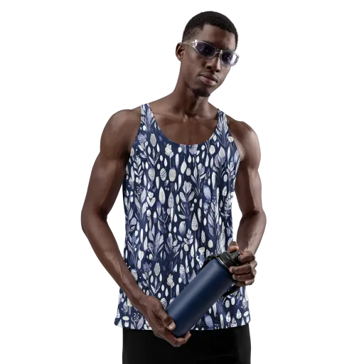 Midnight Herbarium on a Men's Tank Top
