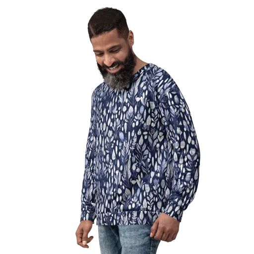 Midnight Herbarium on a Sweatshirt