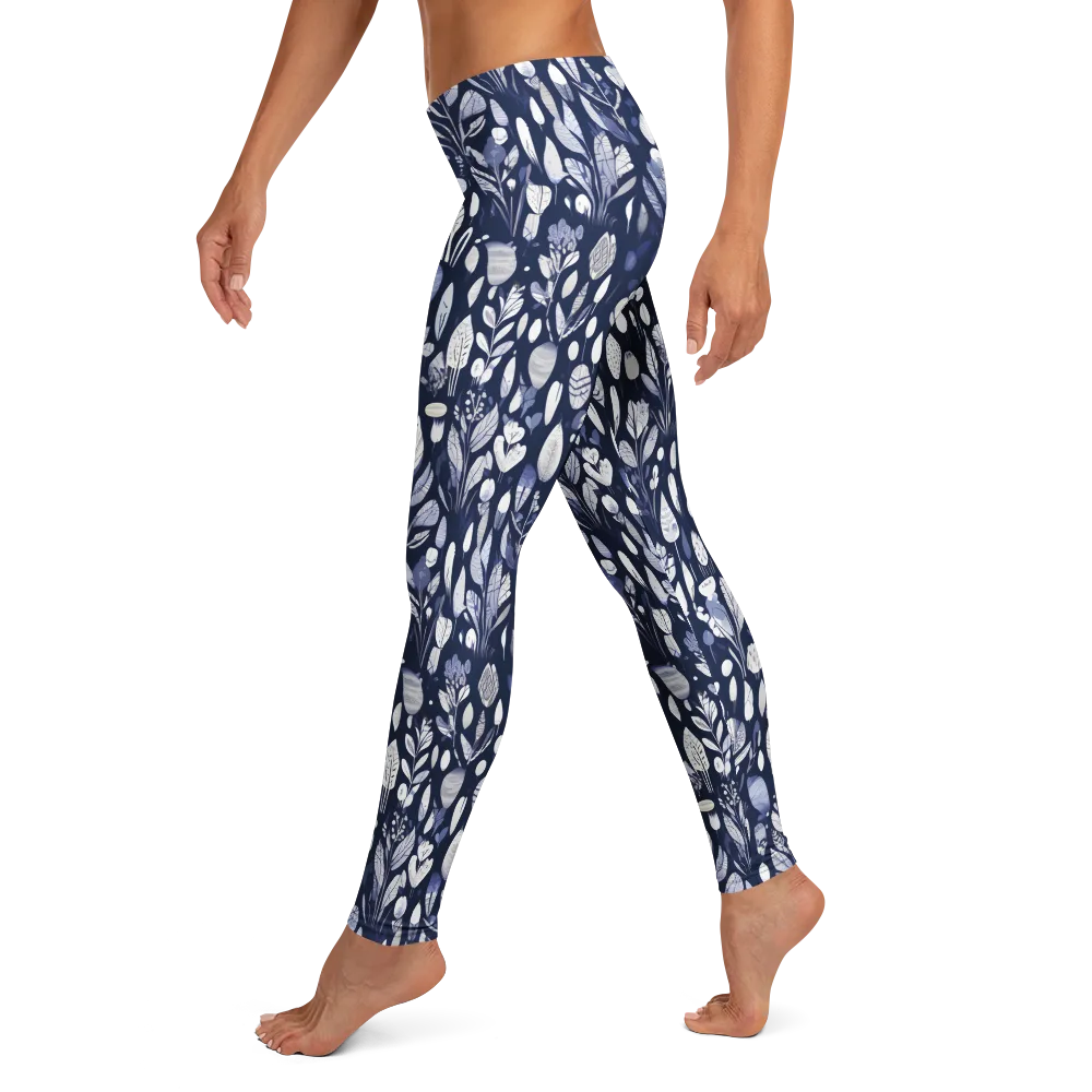 Midnight Herbarium on Leggings — Left