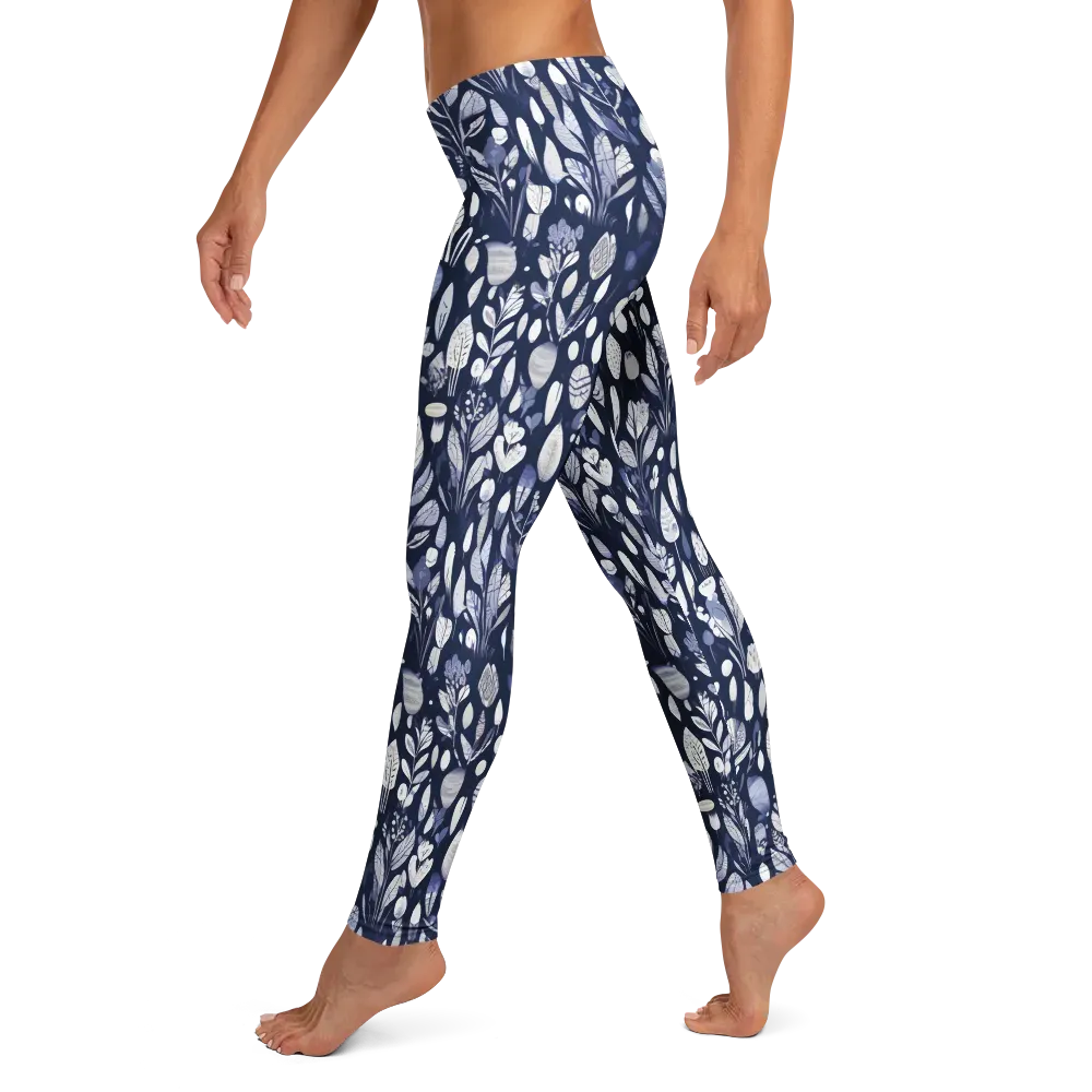 Midnight Herbarium on Leggings — Left