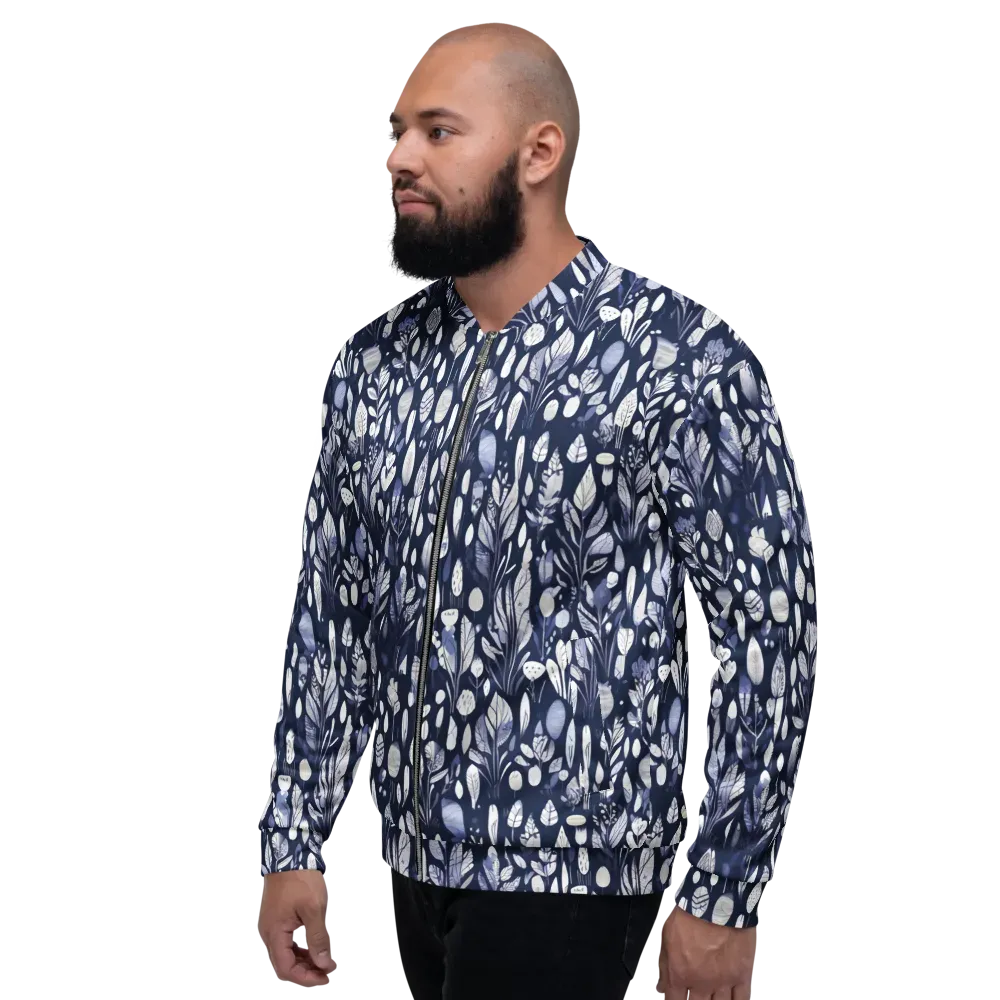 Midnight Herbarium on Bomber Jacket — Left