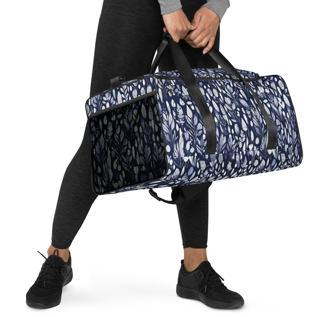 Midnight Herbarium on Duffle Bag — Right Front