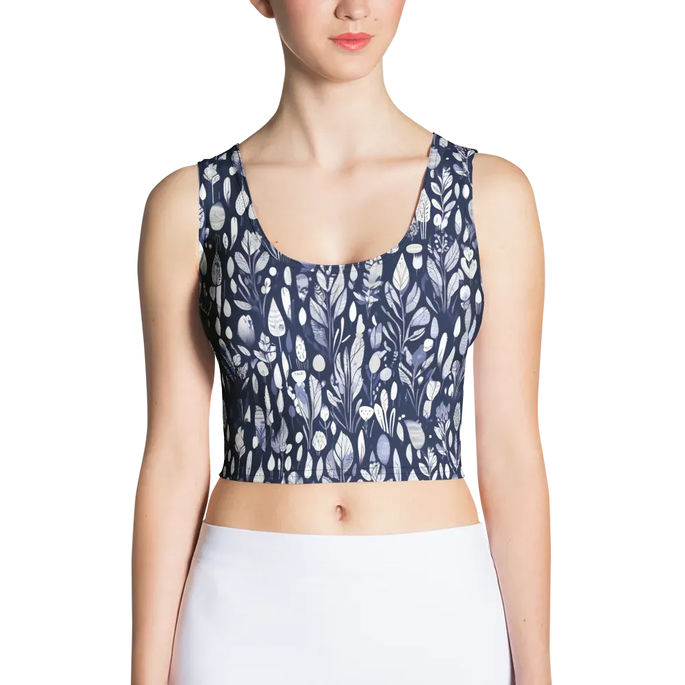 Midnight Herbarium on Crop Top — Front