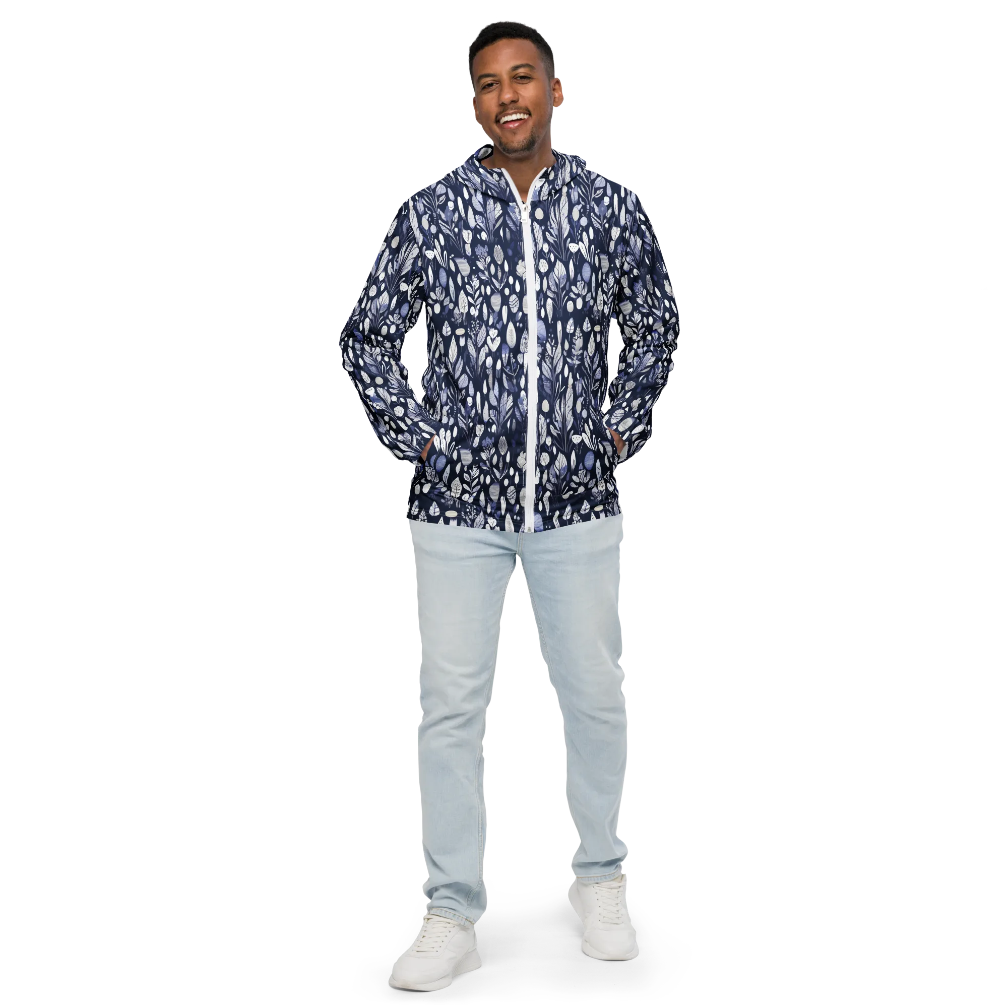Midnight Herbarium on Men's Windbreaker — Front