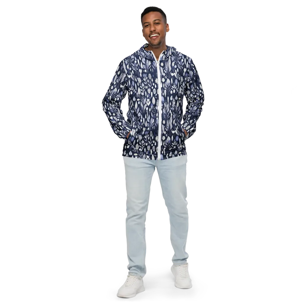 Midnight Herbarium on Men's Windbreaker — Front