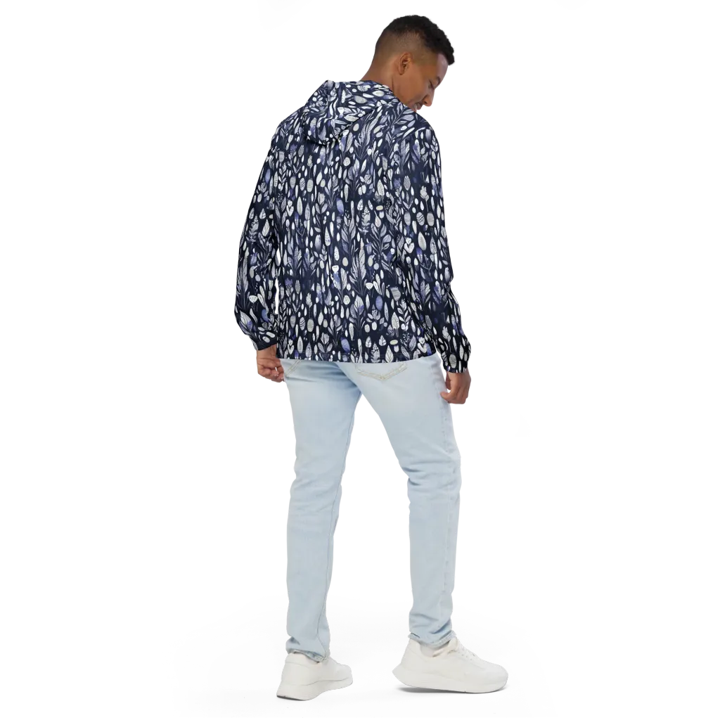 Midnight Herbarium on Men's Windbreaker — Back