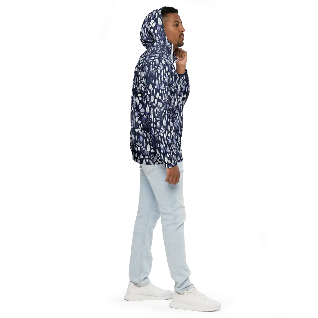 Midnight Herbarium on Men's Windbreaker — Right