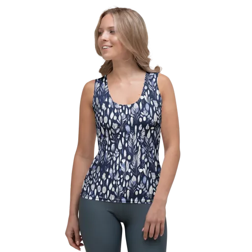 Midnight Herbarium on a Women's Tank Top