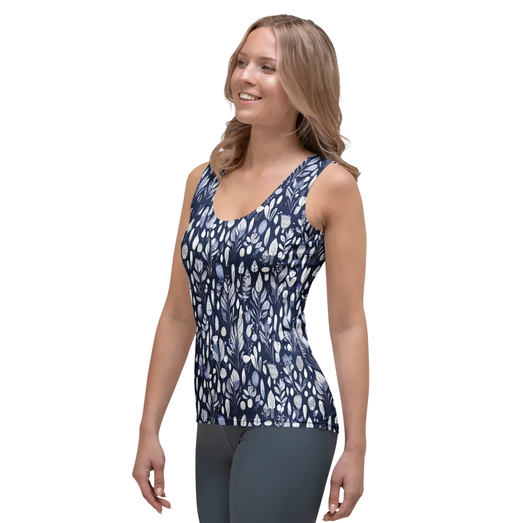 Midnight Herbarium on Women's Tank Top — Left Front
